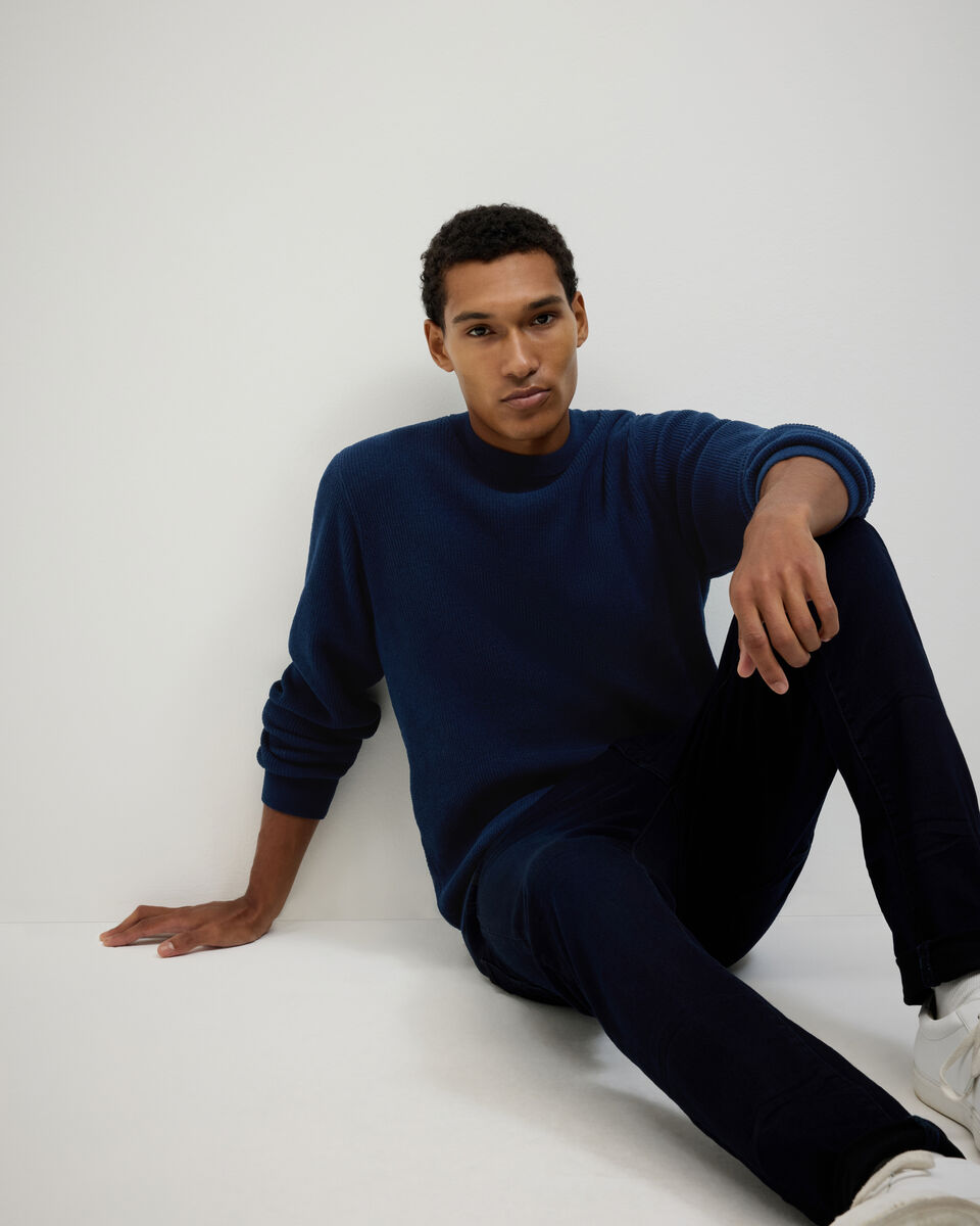 Cosmo Chenille Crew Knit, Navy, hi-res